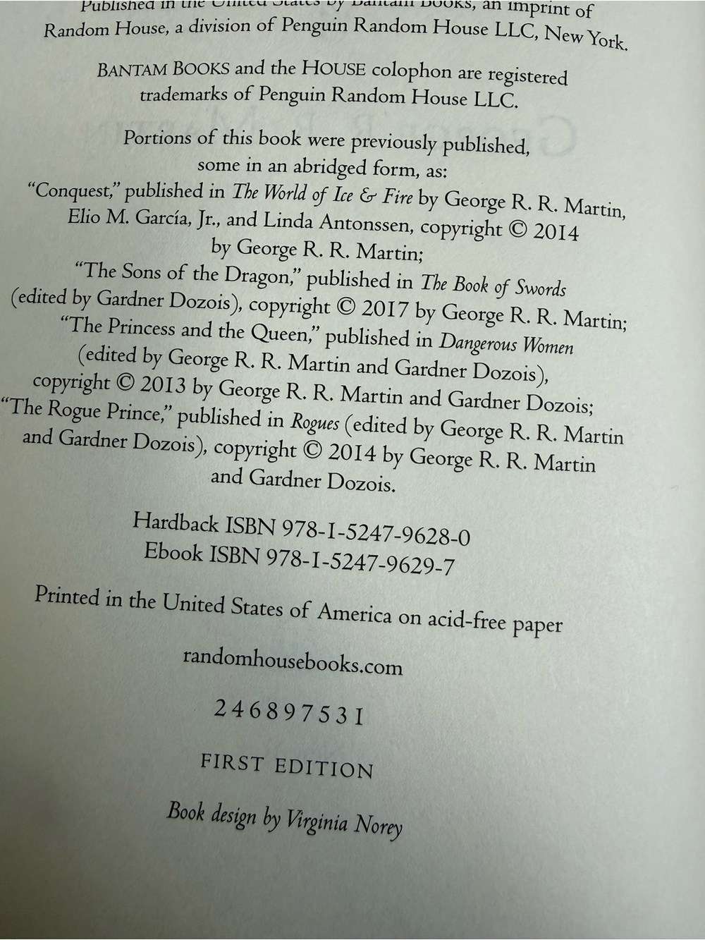 George R. R. Martin — Fire & Blood (Red Cover) First Edition - Picture 5 of 5